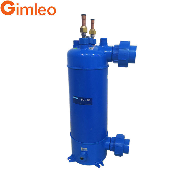 Conector de refrigerante Intercambiador de calor de agua de mar con tubo de titanio para sistemas industriales de refrigeración