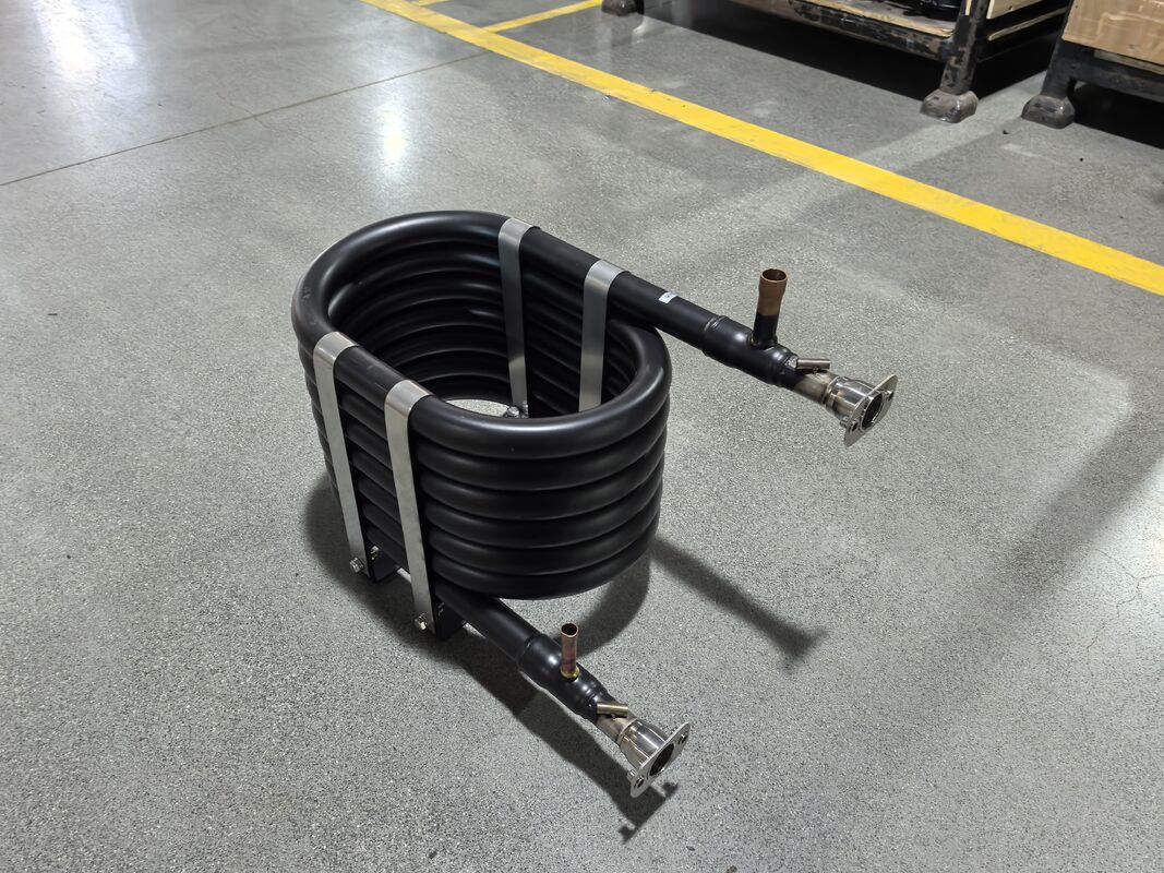 R134a Intercambiador de calor coaxial de tipo refrigerante con pintura antirruja en aerosol negra y presión de agua de 1,0 MPa Ideal para sistemas HVAC