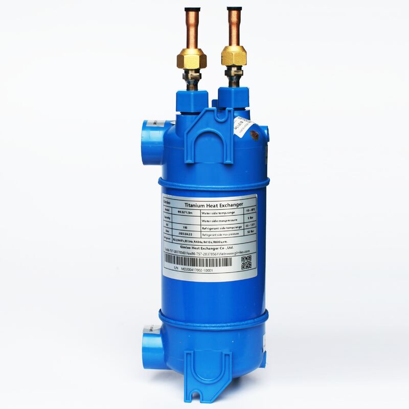 Intercambiador de calor de titanio puro y acero al carbono con excelente resistencia a la corrosión y opciones de sistema único doble triple