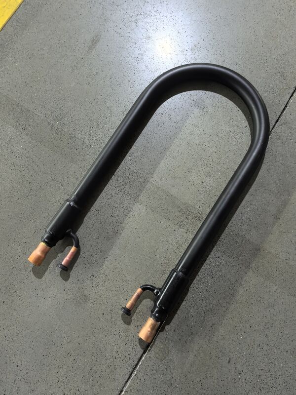 Rango de temperatura del lado del refrigerante de menos 50 grados centígrados a 150 grados centígrados tubo de bobina intercambiador de calor tubo en tubo tipo de instalación coaxial para aplicaciones industriales